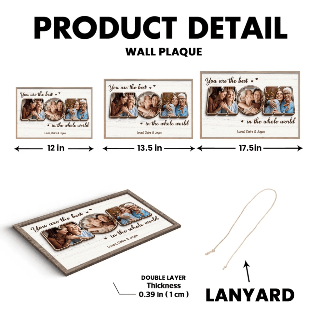 Custom Photo You Are The World – Family Personalized 2 - Layered Wooden Plaque with Stand, Unique Housewarming and Mother’s Day Gift for Mom 1121868 - DiyGiftly