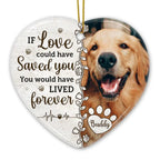 Ceramic Heart Ornament Personalized Photo Christmas Sympathy Gift for Loss of Dog