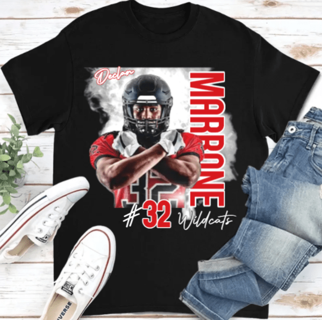 Custom Player Football Shirt – Personalized Soft Style Football Tee, Custom Name & Number Football Mom Shirt, High School Spirit Wear, Game Day Outfit 66491136 - DiyGiftly