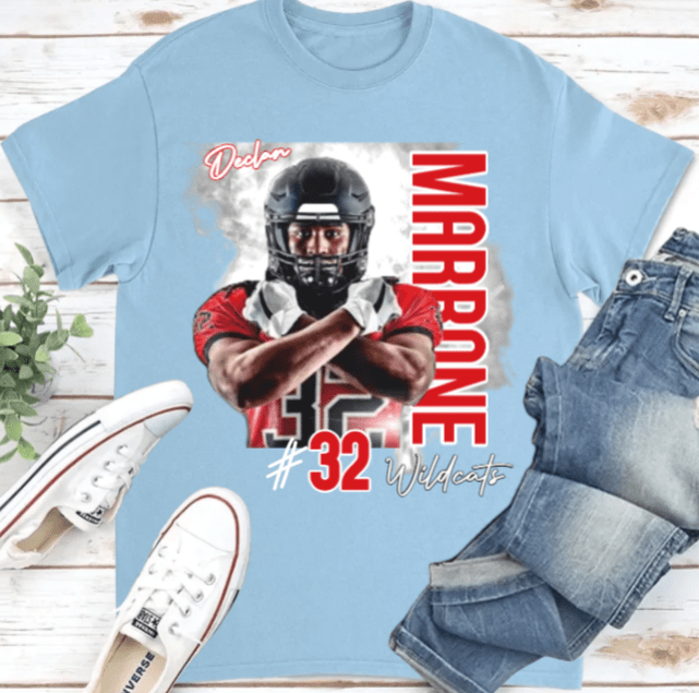 Custom Player Football Shirt – Personalized Soft Style Football Tee, Custom Name & Number Football Mom Shirt, High School Spirit Wear, Game Day Outfit 66491136 - DiyGiftly
