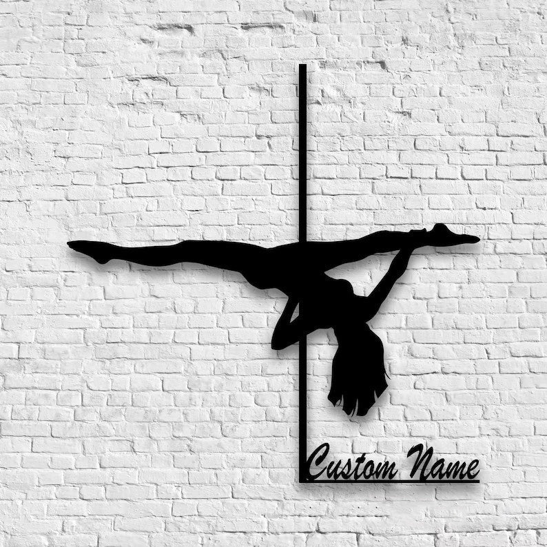 Custom Pole Dance Metal Wall Sign – Personalized Name Wall Decor for Pole Dancers, Dance Studios, and Fitness Enthusiasts 30945792 - DiyGiftly