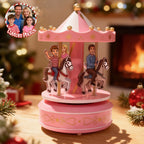 Custom Portrait Acrylic Carousel Music Box Ornament Family Member Desktop Decoration Gift For Family - DiyGiftly