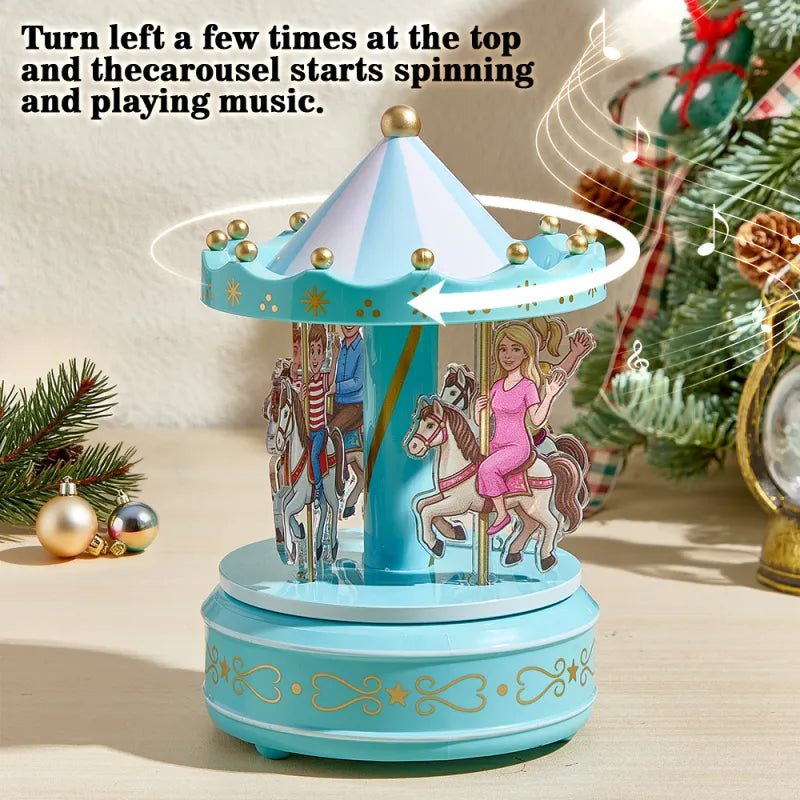Custom Portrait Acrylic Carousel Music Box Ornament Family Member Desktop Decoration Gift For Family - DiyGiftly