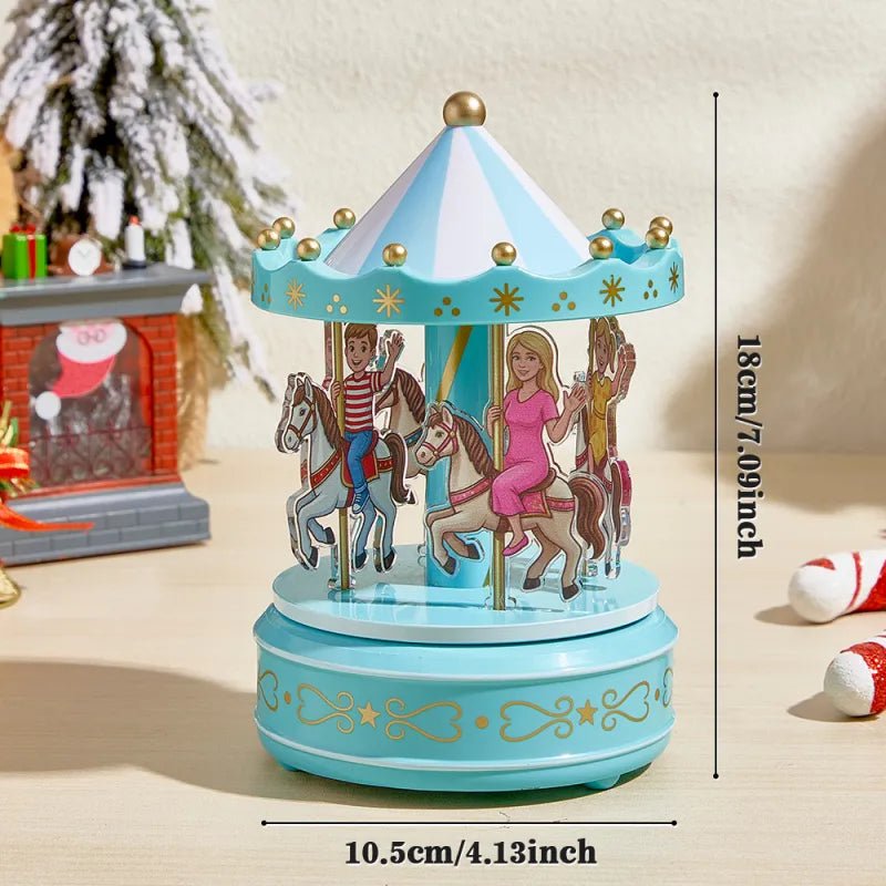 Custom Portrait Acrylic Carousel Music Box Ornament Family Member Desktop Decoration Gift For Family - DiyGiftly