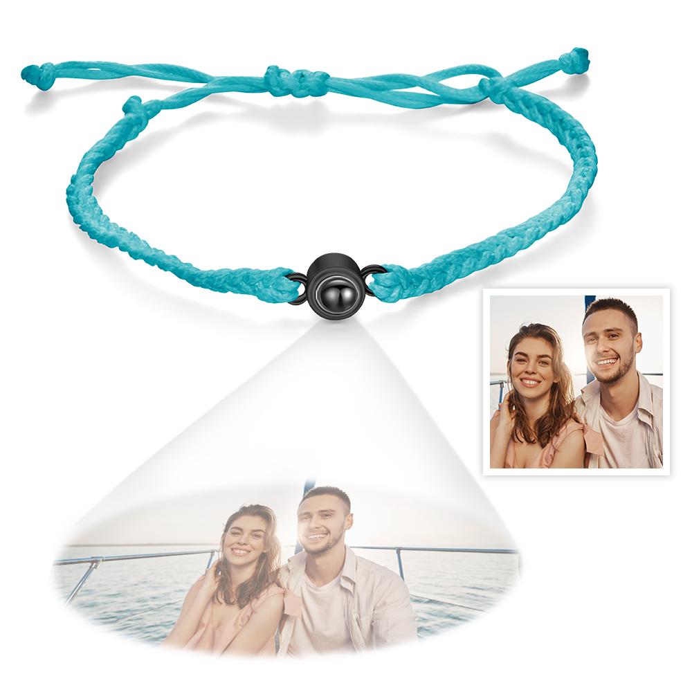 Custom Projection Bracelet Simple Woven Couple Bracelet Valentines Gift - DiyGiftly