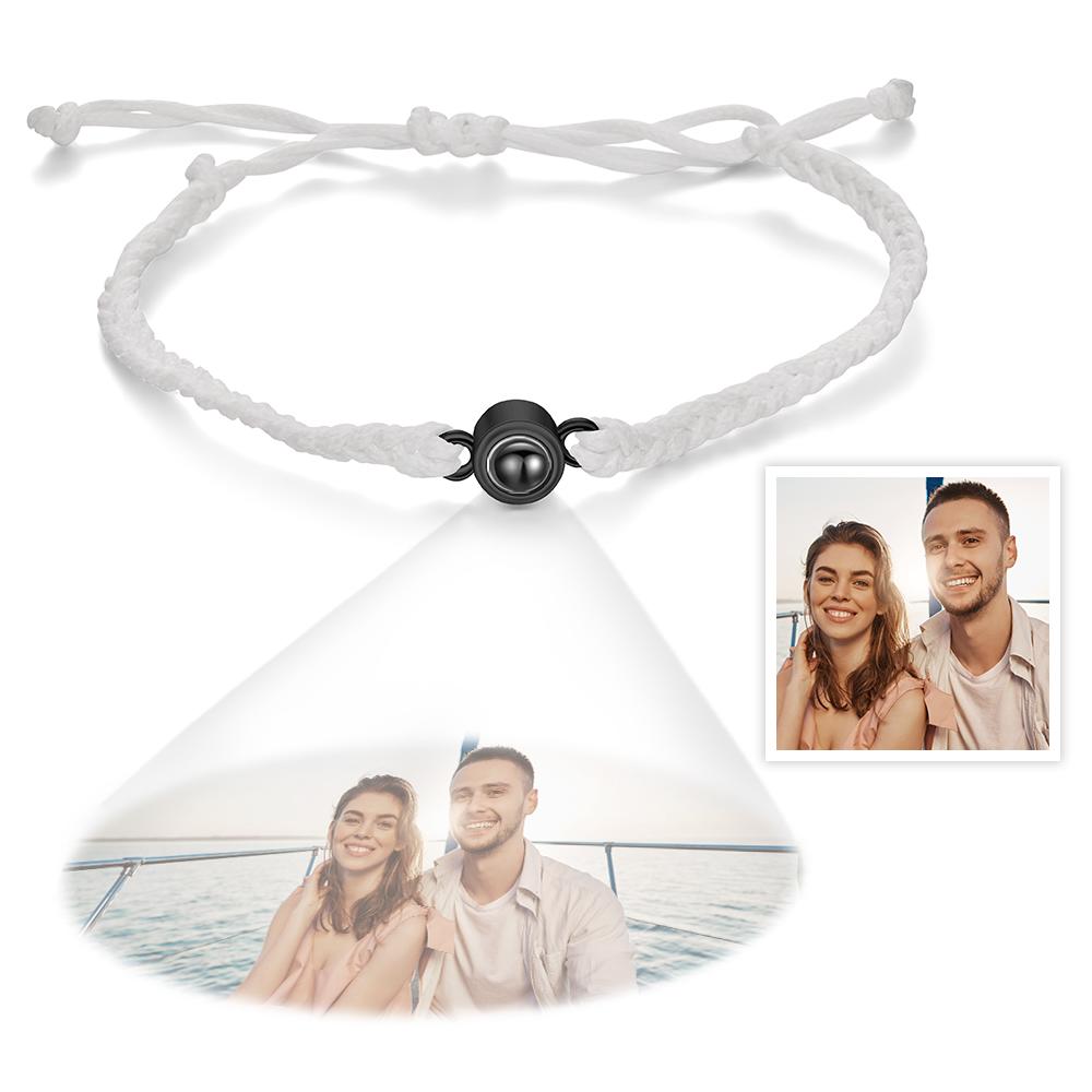 Custom Projection Bracelet Simple Woven Couple Bracelet Valentines Gift - DiyGiftly