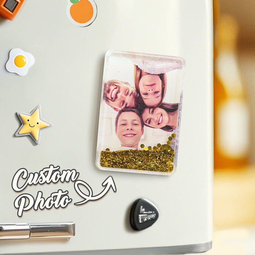 Custom Quicksand Fridge Magnet Personalized Photo Refrigerator Magnet Home Decoration Birthday Gifts - DiyGiftly