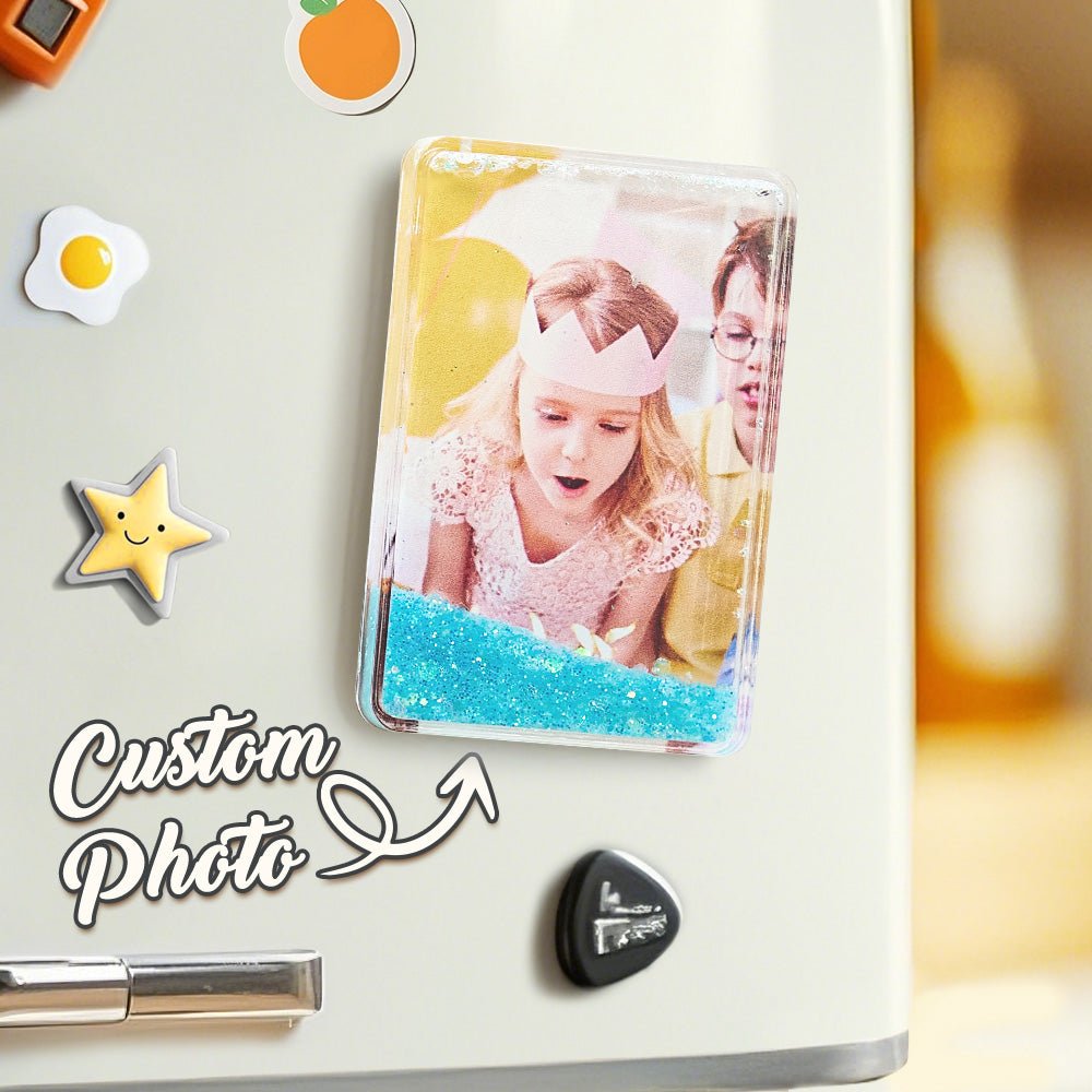 Custom Quicksand Fridge Magnet Personalized Photo Refrigerator Magnet Home Decoration Birthday Gifts - DiyGiftly
