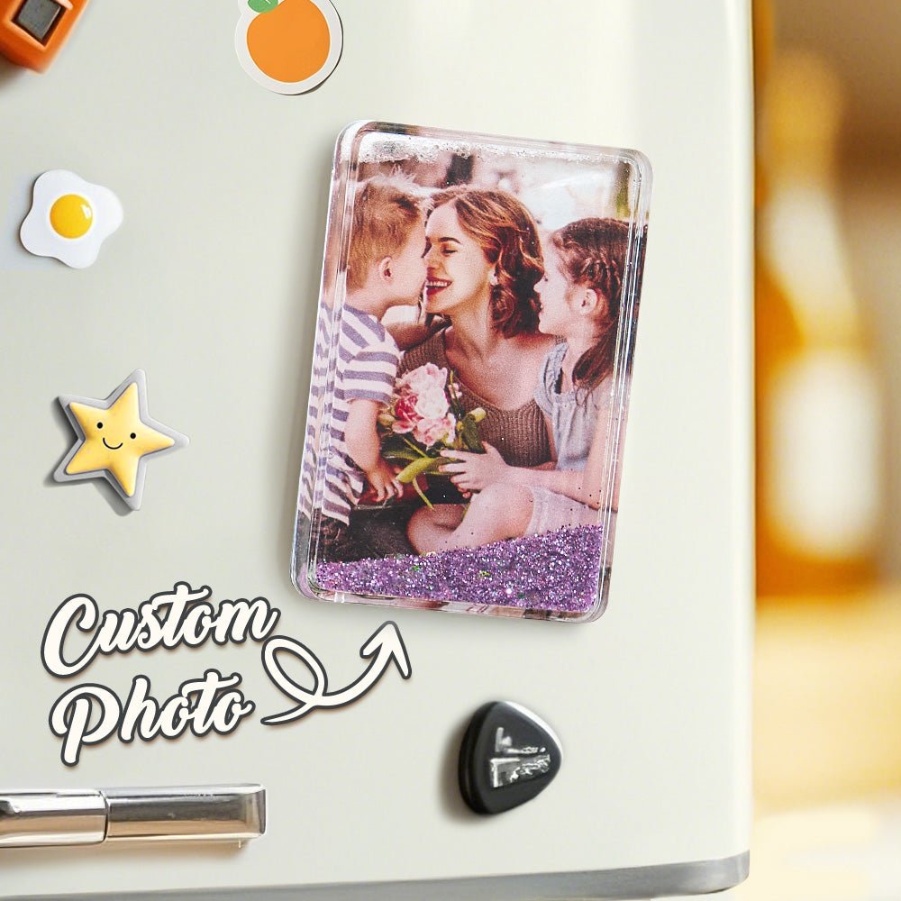 Custom Quicksand Fridge Magnet Personalized Photo Refrigerator Magnet Home Decoration Birthday Gifts - DiyGiftly