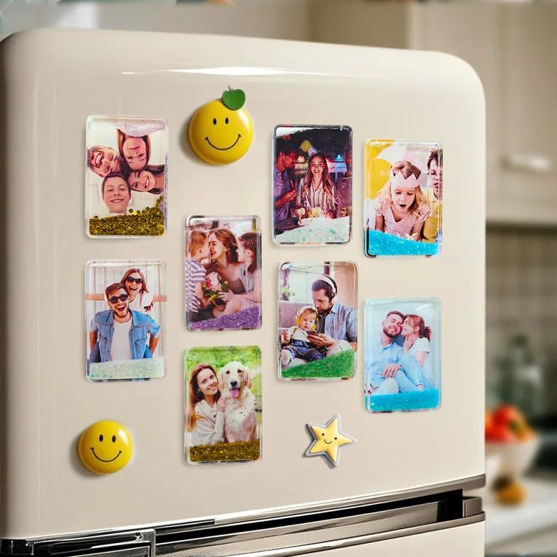 Custom Quicksand Fridge Magnet Personalized Photo Refrigerator Magnet Home Decoration Birthday Gifts - DiyGiftly