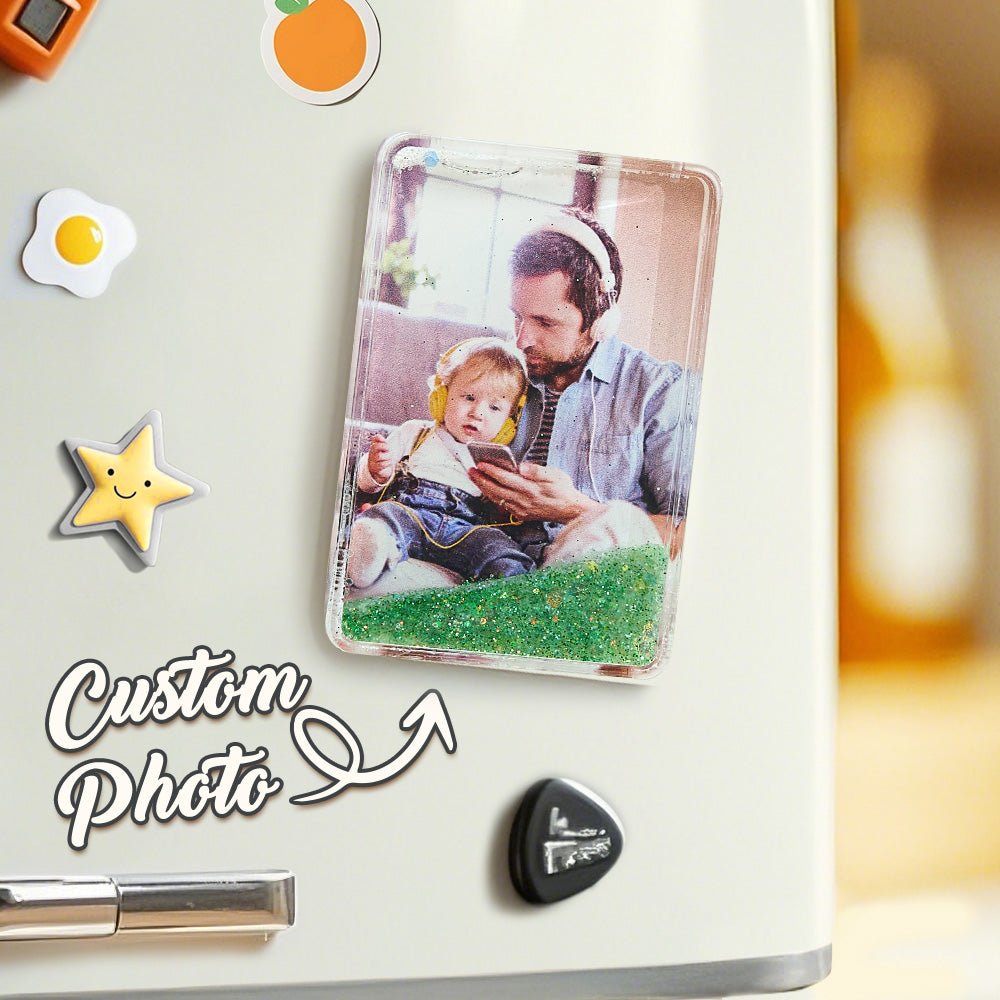 Custom Quicksand Fridge Magnet Personalized Photo Refrigerator Magnet Home Decoration Birthday Gifts - DiyGiftly