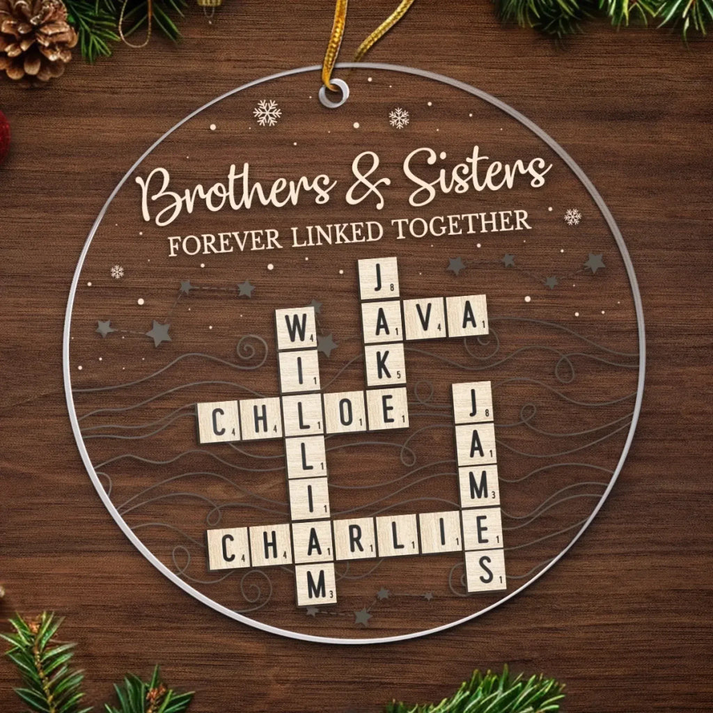 Custom Scrabble Acrylic Ornament – Personalized Christmas & Birthday Gift for Brother or Sister – Growing Side by Side Always 1055549 - DiyGiftly