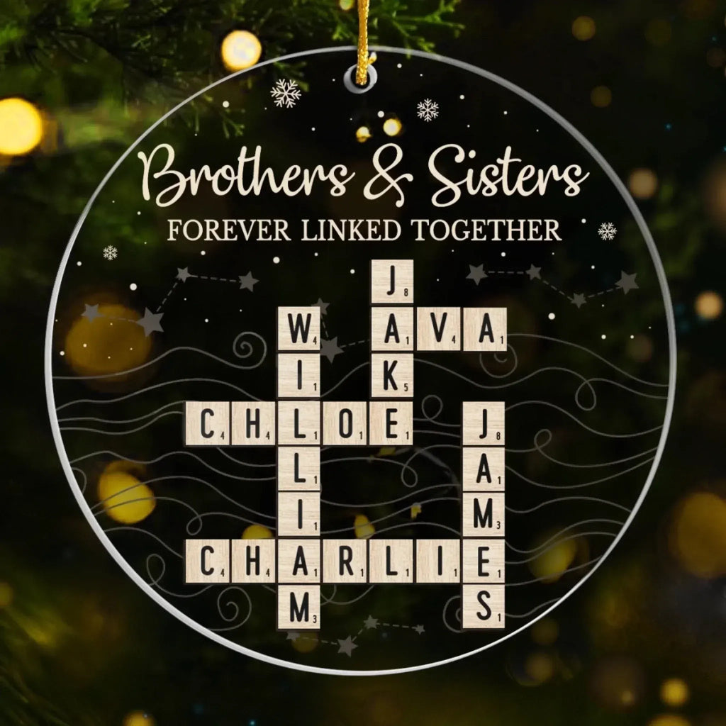 Custom Scrabble Acrylic Ornament – Personalized Christmas & Birthday Gift for Brother or Sister – Growing Side by Side Always 1055549 - DiyGiftly