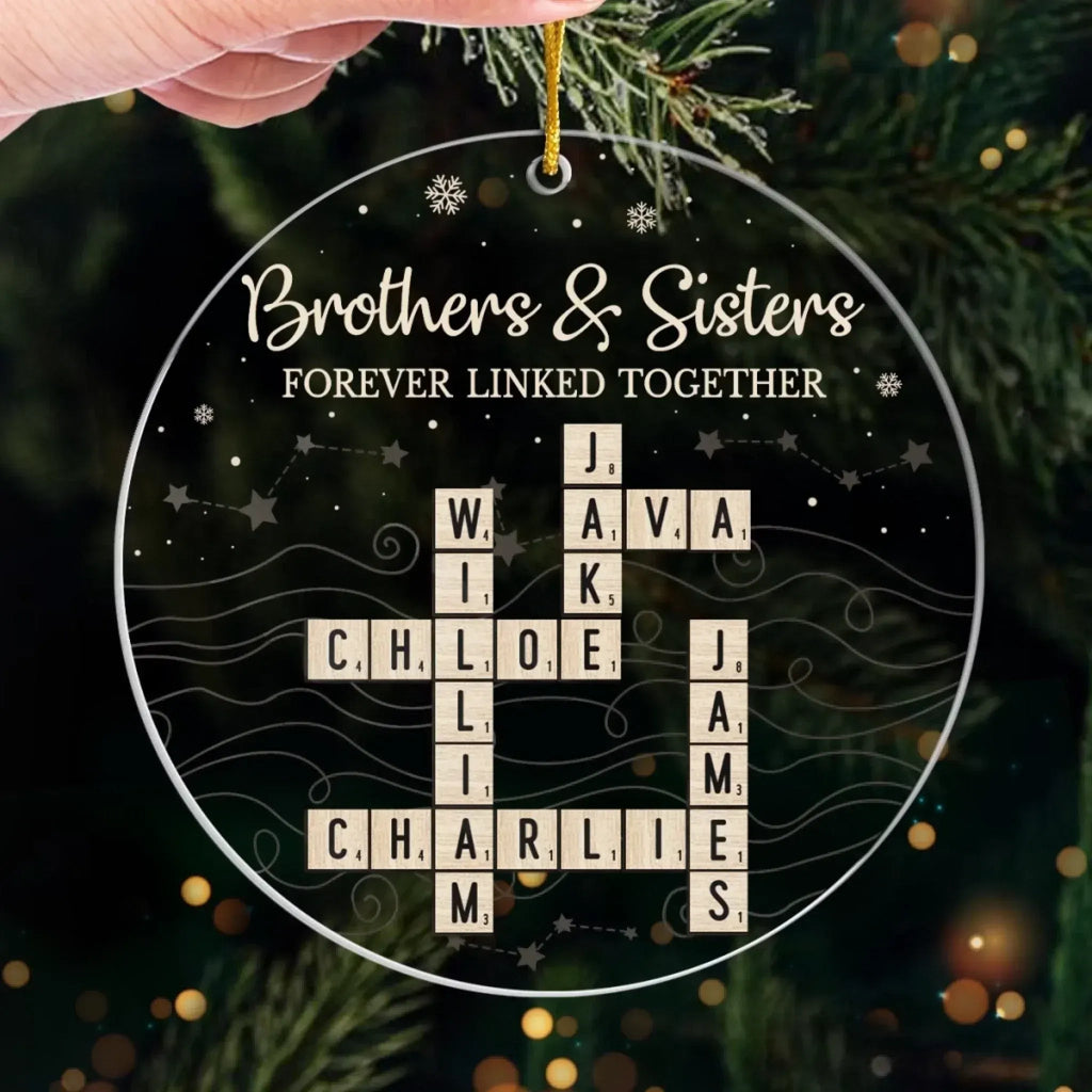 Custom Scrabble Acrylic Ornament – Personalized Christmas & Birthday Gift for Brother or Sister – Growing Side by Side Always 1055549 - DiyGiftly