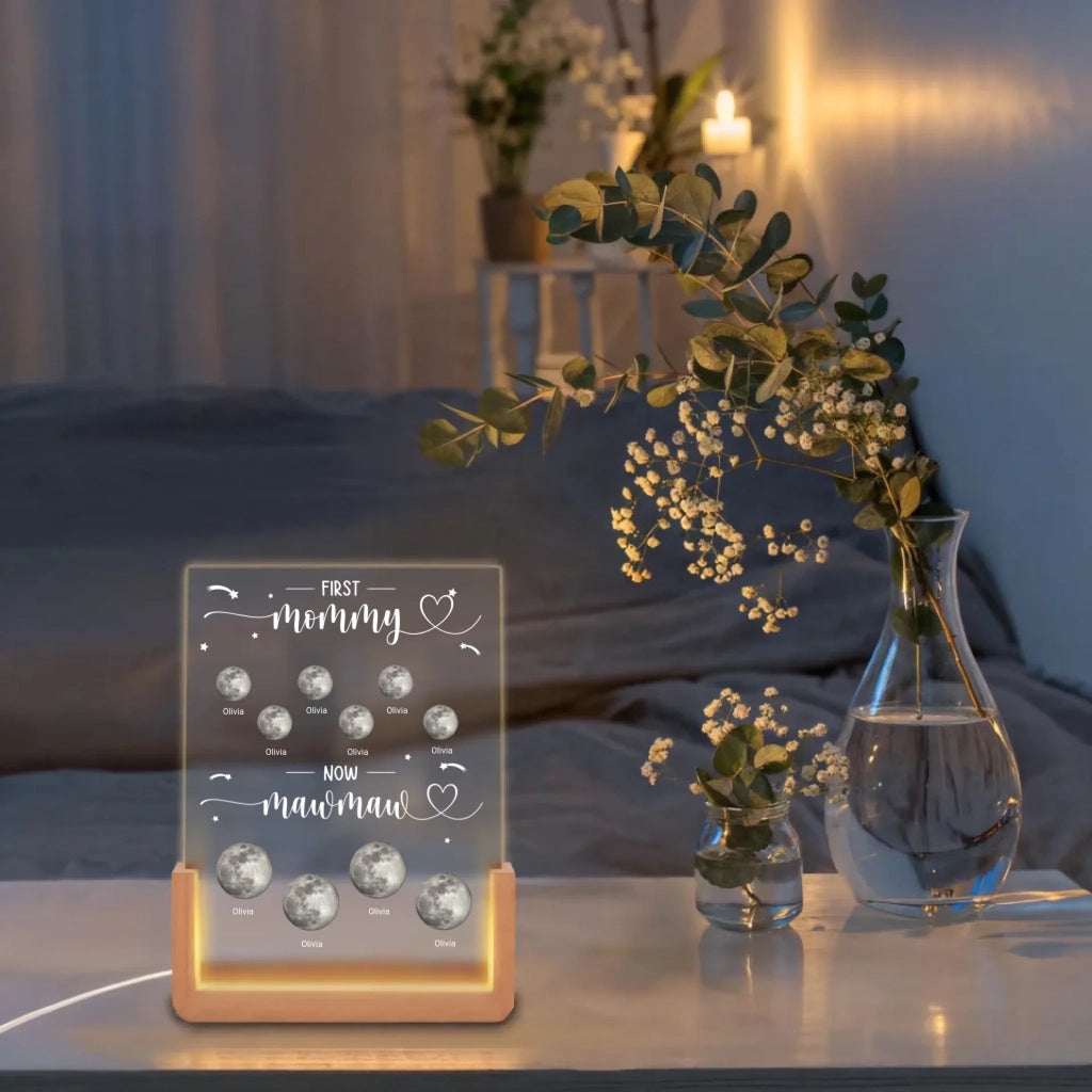 Custom Shaped 3D LED Walnut Night Light - Personalized Mother's Day & Birthday Gifts for Mom, Grandma - A Heartfelt Tribute to Love Through Every Phase of Life 1118568 - DiyGiftly