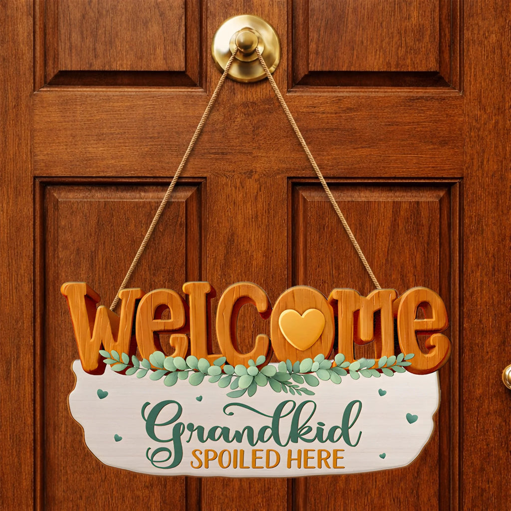 Wood sign with personalized family names rustic family welcome decor grandparents day gift