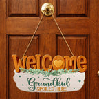 Wood sign with personalized family names rustic family welcome decor grandparents day gift