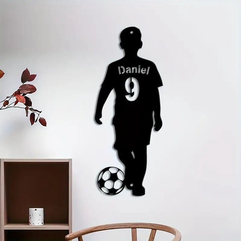 Custom Soccer Player Metal Plate – Personalized Sports Wall Art, Unique Gift for Soccer Players, Fans, Bedroom, Game Room, or Sports - Themed Decor 248384 - DiyGiftly