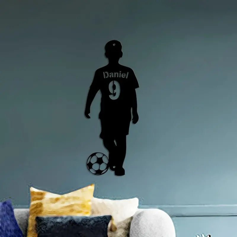 Custom Soccer Player Metal Plate – Personalized Sports Wall Art, Unique Gift for Soccer Players, Fans, Bedroom, Game Room, or Sports - Themed Decor 248384 - DiyGiftly