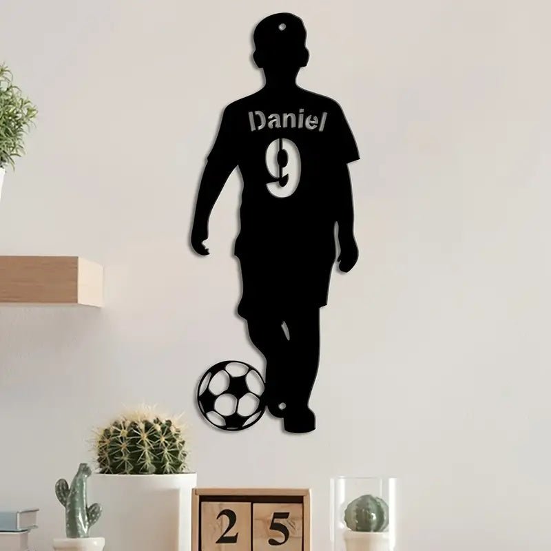 Custom Soccer Player Metal Plate – Personalized Sports Wall Art, Unique Gift for Soccer Players, Fans, Bedroom, Game Room, or Sports - Themed Decor 248384 - DiyGiftly