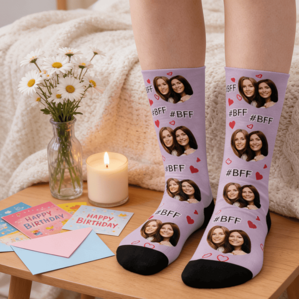 socks custom face design gift for best friend