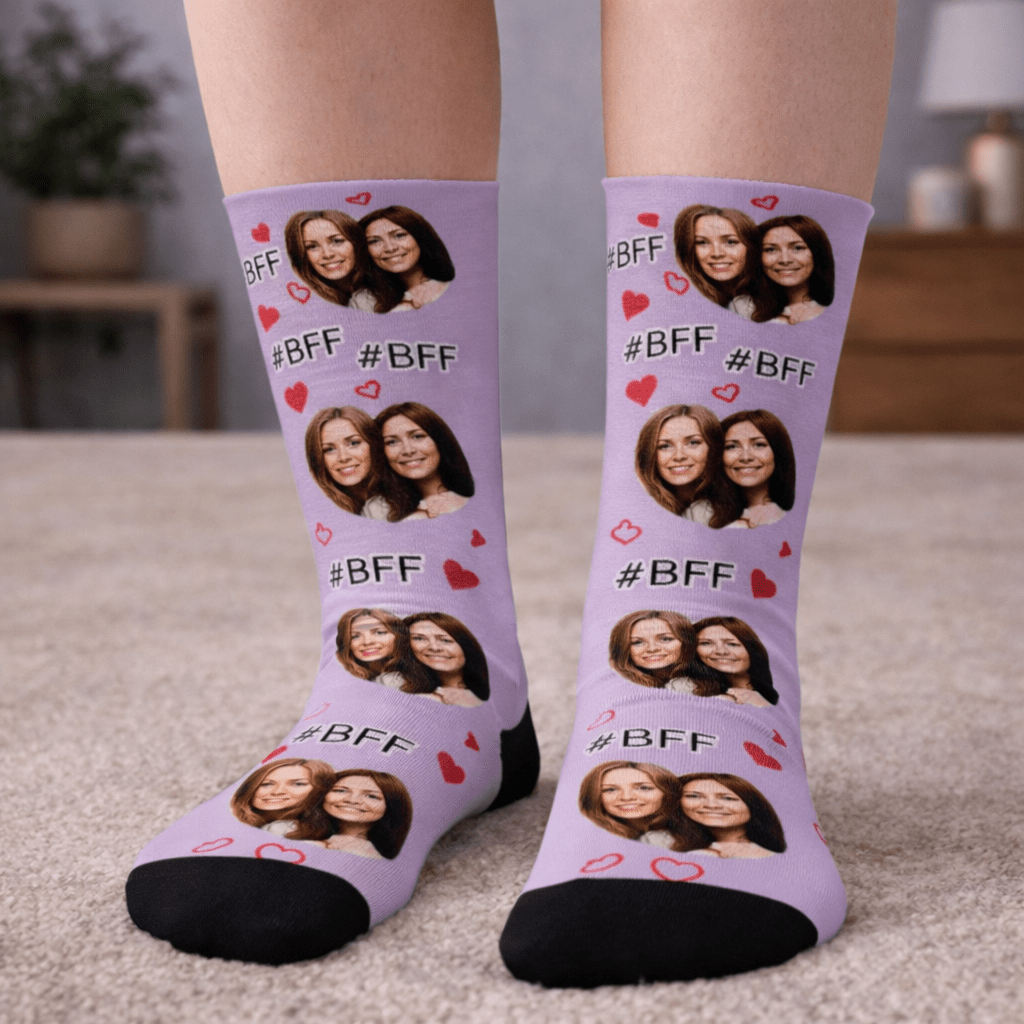 custom face design socks gift for best friend