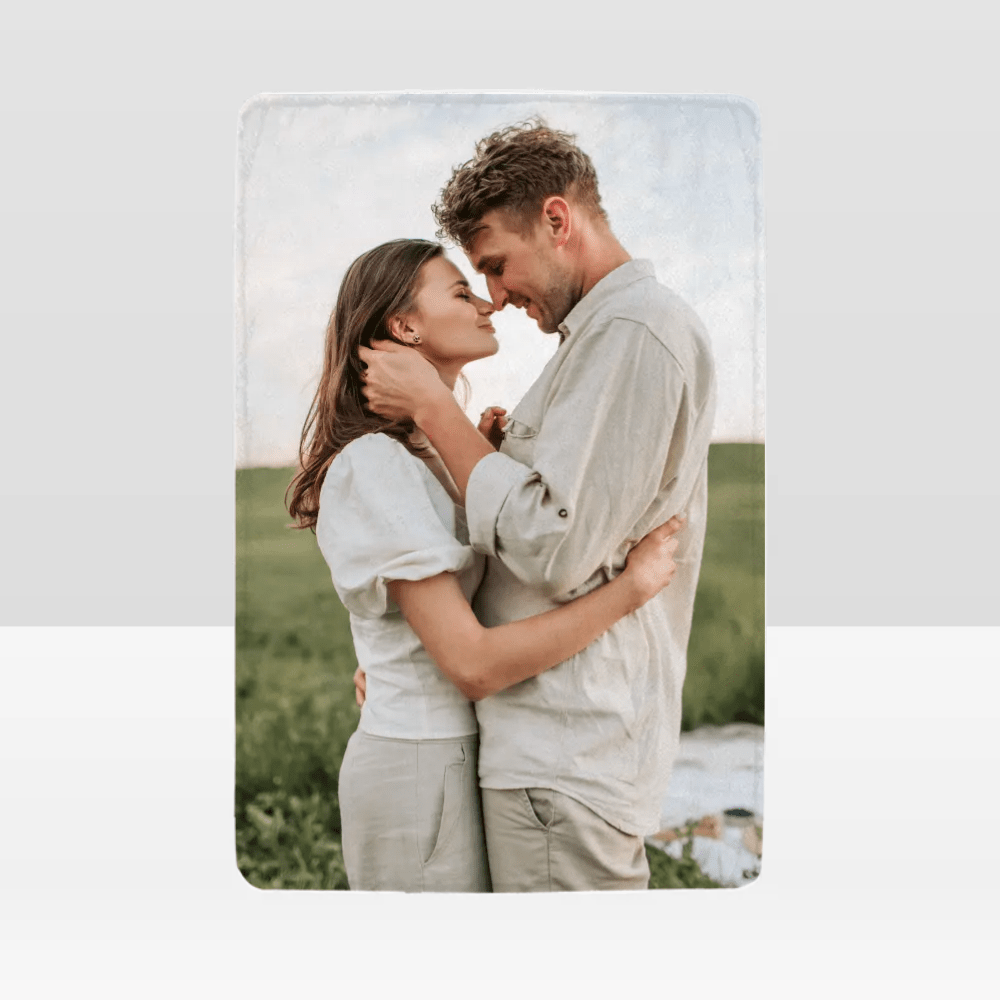 Custom Soft Flannel Blanket Personalized Photo Blanket with Name for Family Gifts - DiyGiftly