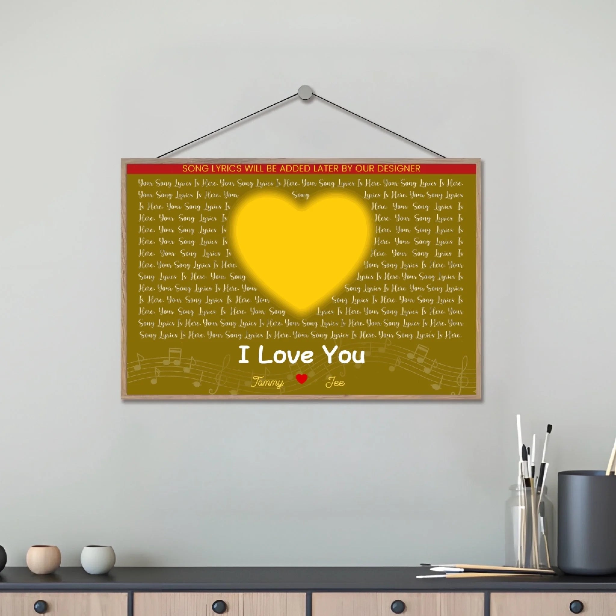 Custom Song Lyrics, Upload Photo, Customizable Name And Text Wooden Plaque Art 732543 - DiyGiftly