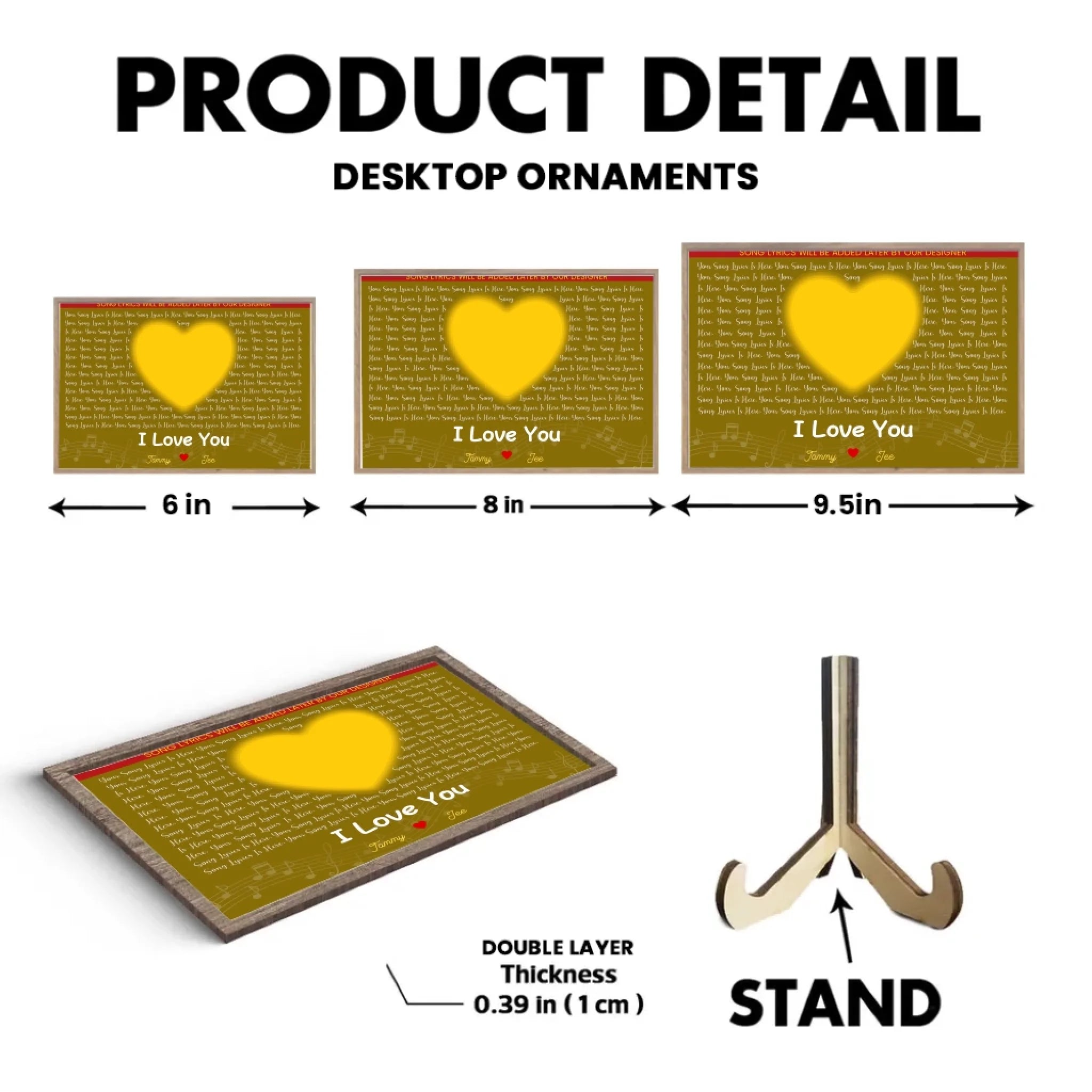 Custom Song Lyrics, Upload Photo, Customizable Name And Text Wooden Plaque Art 732543 - DiyGiftly