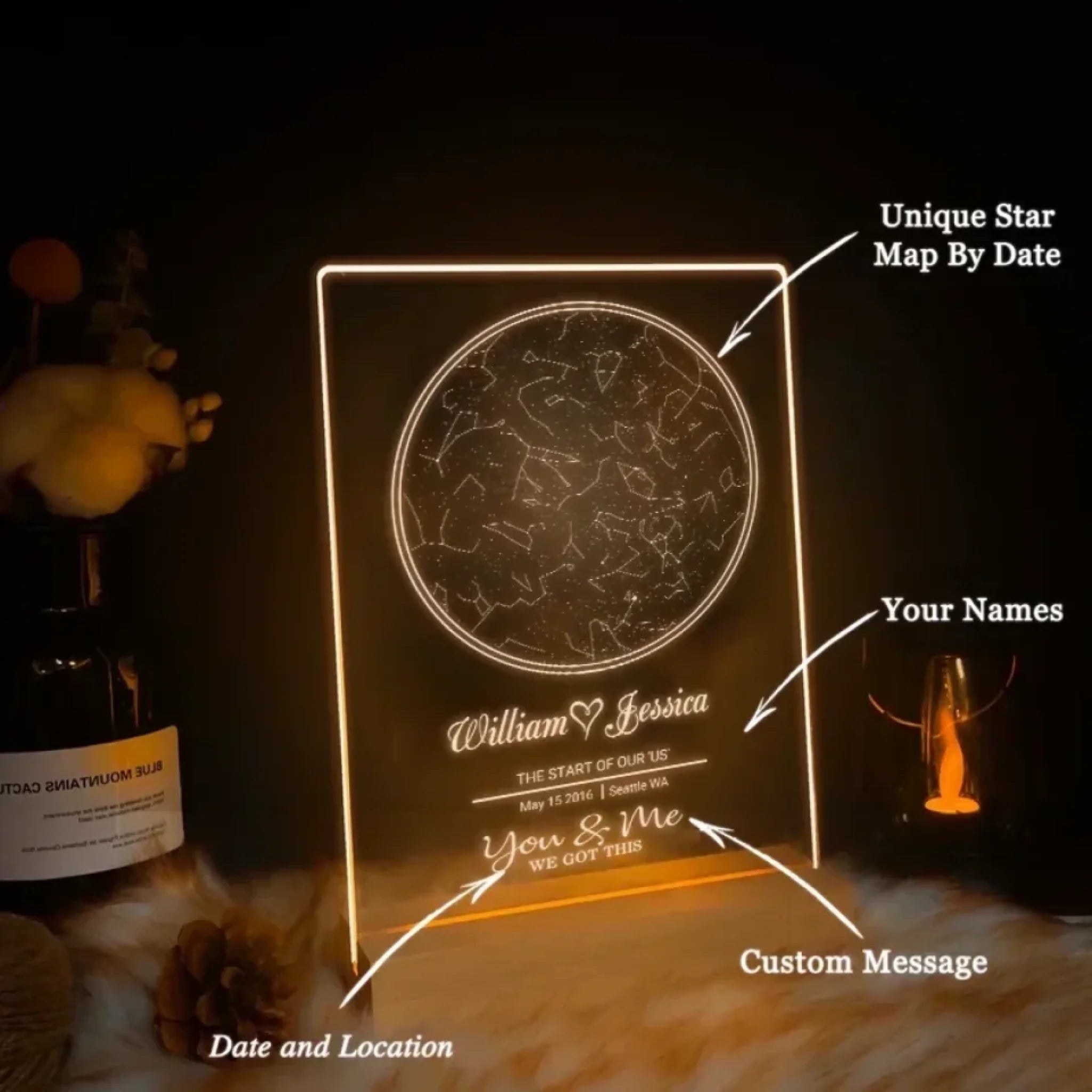 Custom star map by date, Anniversary gift, Personalized constellation map, Night sky by date, Gift for home 760197 - DiyGiftly