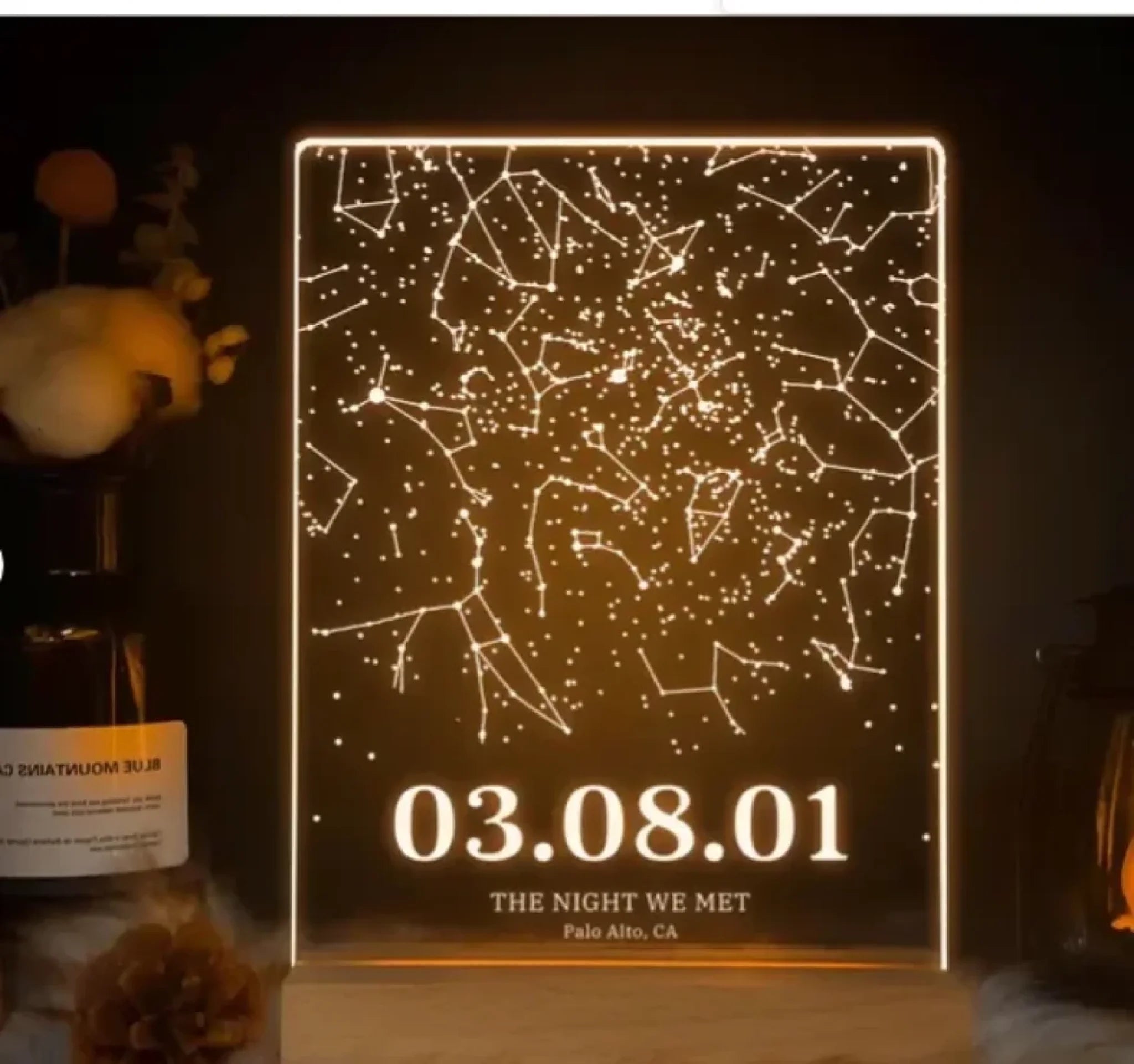 Custom star map by date, Star map night light, Personalized constellation map, Night sky by date, Engagement gift for him and her 758948 - DiyGiftly