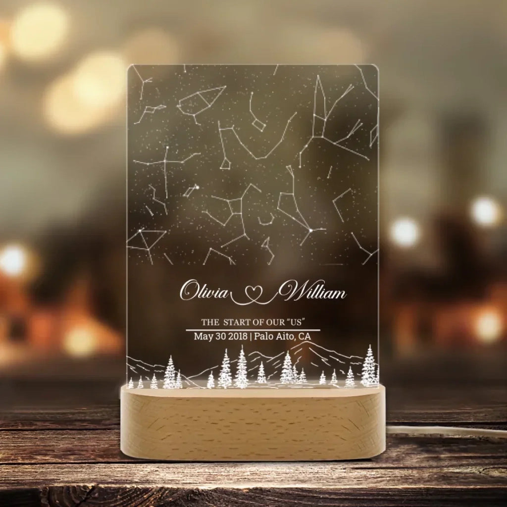 Custom star map by date, Star map night light, Personalized constellation map, Night sky by date, Engagement gift for him and her 758948 - DiyGiftly