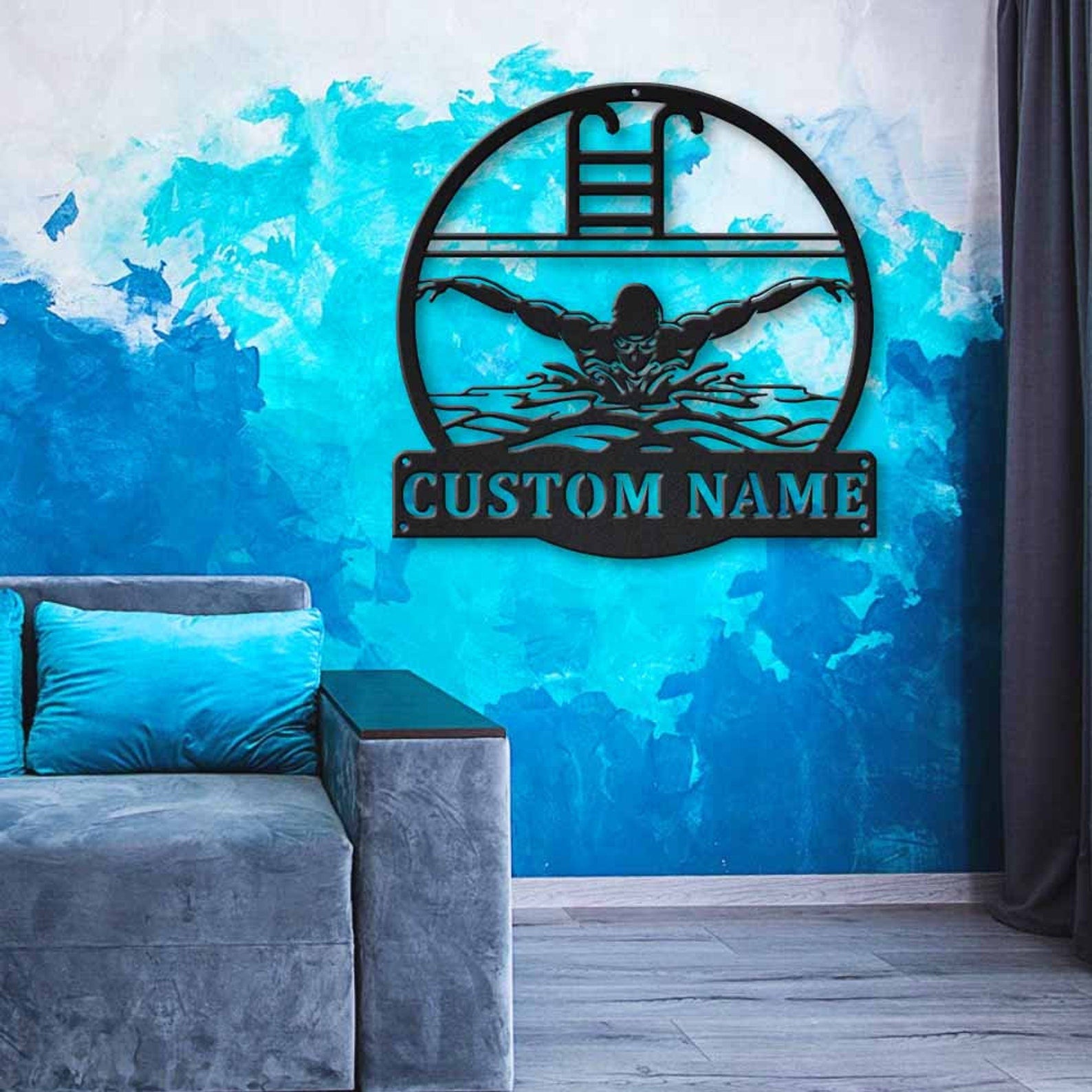 Custom Swimming Metal Signage – Personalized Wall Decor for Swimming Pools, Swim Teams, Coaches, or Home Gym, Unique Gift for Swimmers and Water Sports Enthusiasts 200768 - DiyGiftly
