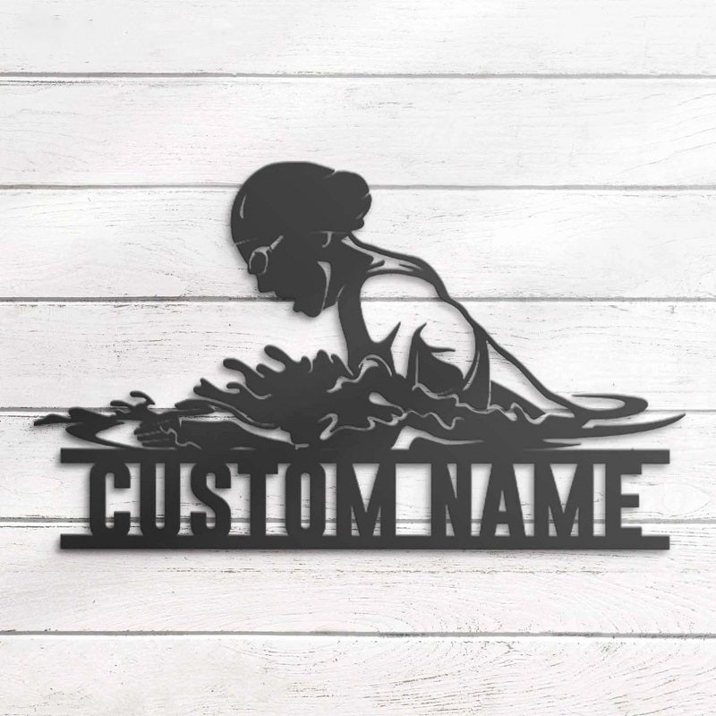 Custom Swimming Metal Wall Art with LED Lights – Personalized Name Sign for Swimmers, Swim Teams, and Water Sports Enthusiasts 43793664 - DiyGiftly