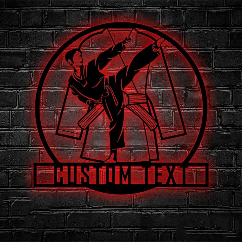 Custom Taekwondo Fan Club Metal Decor – Personalized Martial Arts Wall Art for Dojo, Home Gym, or Bedroom, LED Metal Sign for Taekwondo Enthusiasts, Students, and Martial Arts Fans 88509952 - DiyGiftly