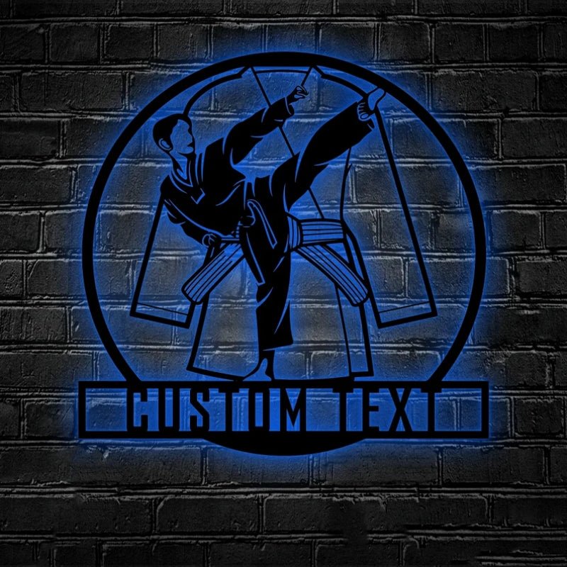 Custom Taekwondo Fan Club Metal Decor – Personalized Martial Arts Wall Art for Dojo, Home Gym, or Bedroom, LED Metal Sign for Taekwondo Enthusiasts, Students, and Martial Arts Fans 88509952 - DiyGiftly