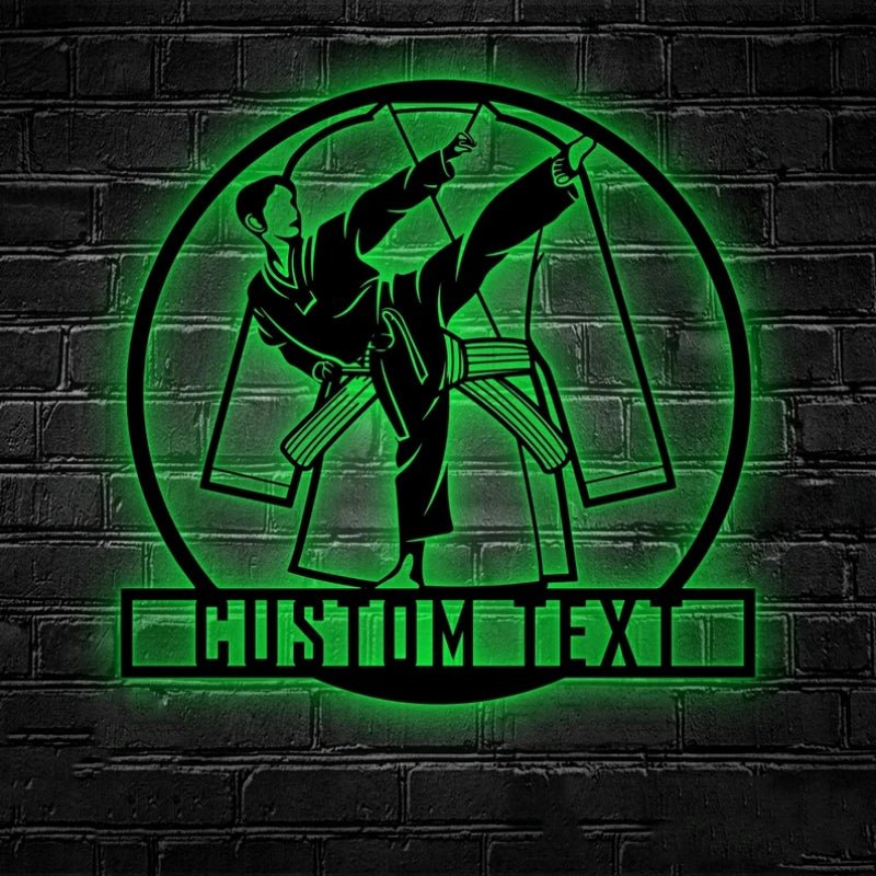 Custom Taekwondo Fan Club Metal Decor – Personalized Martial Arts Wall Art for Dojo, Home Gym, or Bedroom, LED Metal Sign for Taekwondo Enthusiasts, Students, and Martial Arts Fans 88509952 - DiyGiftly