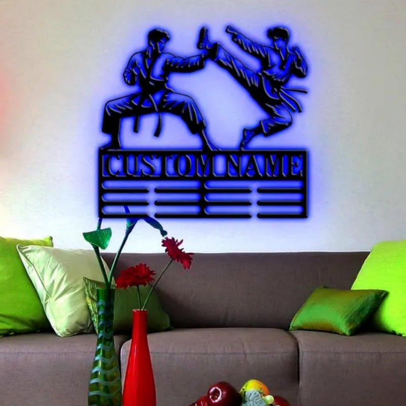 Custom Taekwondo Metal Wall Art LED Light – Personalized Martial Arts Decoration for Home, Bedroom, or Dojo, Modern Metal Wall Sign for Kids, Teens, and Taekwondo Enthusiasts, Unique Gift for Martial Arts Lovers 83262720 - DiyGiftly