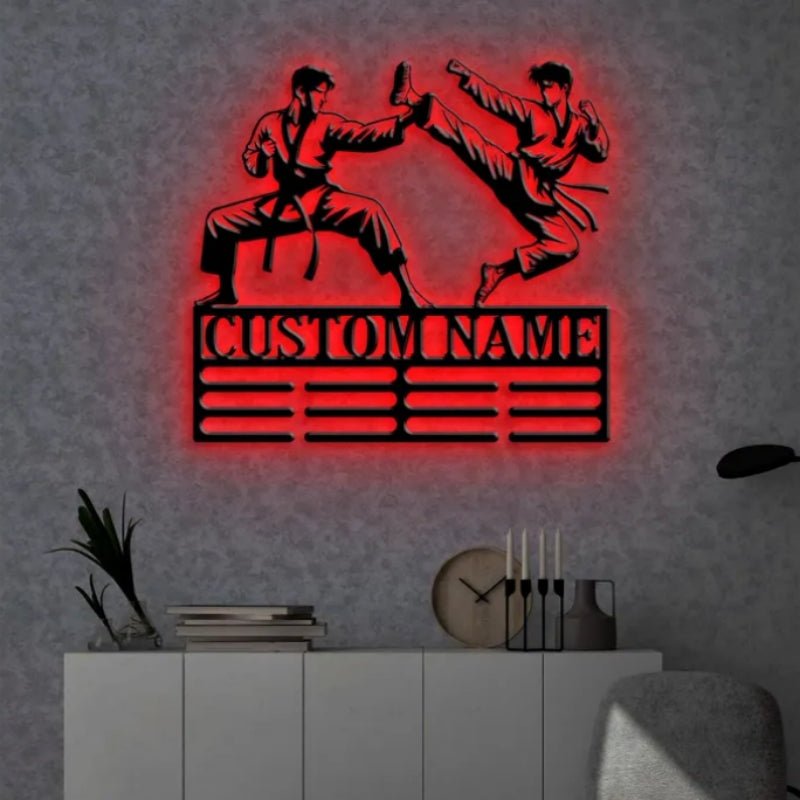 Custom Taekwondo Metal Wall Art LED Light – Personalized Martial Arts Decoration for Home, Bedroom, or Dojo, Modern Metal Wall Sign for Kids, Teens, and Taekwondo Enthusiasts, Unique Gift for Martial Arts Lovers 83262720 - DiyGiftly