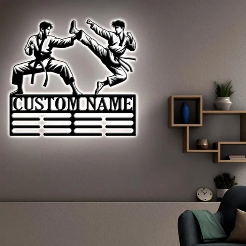 Custom Taekwondo Metal Wall Art LED Light – Personalized Martial Arts Decoration for Home, Bedroom, or Dojo, Modern Metal Wall Sign for Kids, Teens, and Taekwondo Enthusiasts, Unique Gift for Martial Arts Lovers 83262720 - DiyGiftly