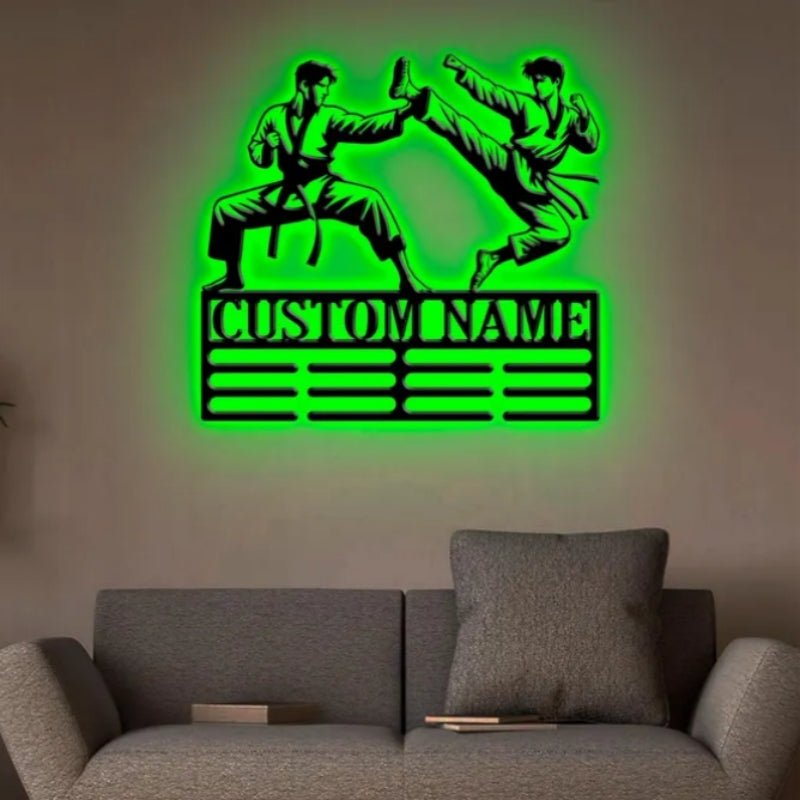 Custom Taekwondo Metal Wall Art LED Light – Personalized Martial Arts Decoration for Home, Bedroom, or Dojo, Modern Metal Wall Sign for Kids, Teens, and Taekwondo Enthusiasts, Unique Gift for Martial Arts Lovers 83262720 - DiyGiftly