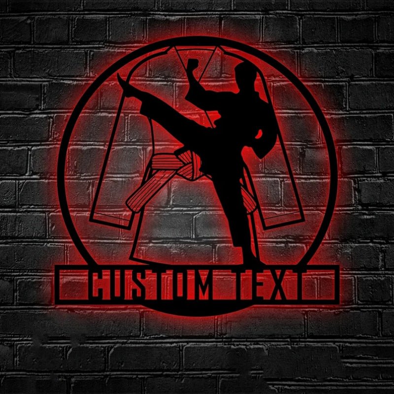 Custom Taekwondo Metal Wall Art with LED Light – Personalized Martial Arts Sign for Kids’ Room, Dojo, Home Gym, or Bedroom, Unique Gift for Taekwondo Students and Martial Arts Enthusiasts 88459008 - DiyGiftly