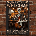 Custom Tavern Names - Skull Music And Beer Tin Art - A Birthday Present For A Friend 751277 - 751294 - DiyGiftly