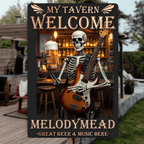 Custom Tavern Names - Skull Music And Beer Tin Art - A Birthday Present For A Friend 751277 - 751294 - DiyGiftly