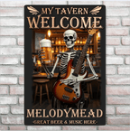 Custom Tavern Names - Skull Music And Beer Tin Art - A Birthday Present For A Friend 751277 - 751294 - DiyGiftly