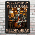 Custom Tavern Names - Skull Music And Beer Tin Art - A Birthday Present For A Friend 751277 - 751294 - DiyGiftly