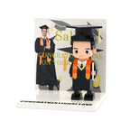 Custom Text Cute Brick Figure Full Body Customizable 1 Person Display Panel Graduation Gift - DiyGiftly