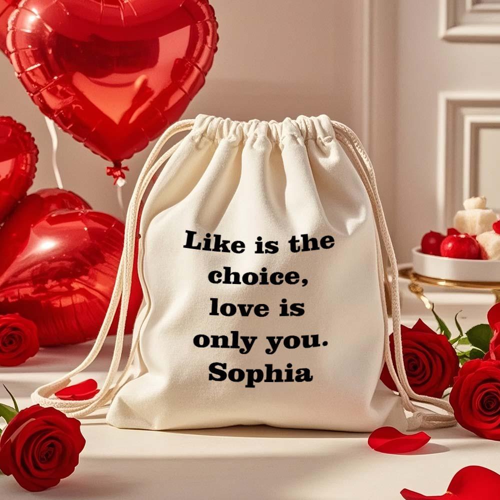 Custom Text Drawstring Canvas Bag – Personalized Travel Organizer - DiyGiftly
