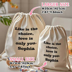 Custom Text Drawstring Canvas Bag – Personalized Travel Organizer - DiyGiftly