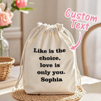 Custom Text Drawstring Canvas Bag – Personalized Travel Organizer - DiyGiftly